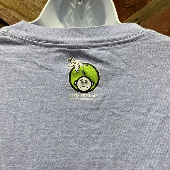 LIFE IS CRAP “Without the Husband" T-Shirt Size XL Light Blue Funny Toilet - Picture 5 of 13